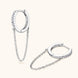 Moissanite 925 Sterling Silver Huggie Earrings with Chain