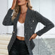 Plaid Double Breasted Long Sleeve Jacket