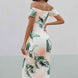 Printed Off-Shoulder Split Dress