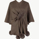 Surplice Neck Pom-Pom Trim Poncho