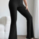 Basic Bae Full Size Ribbed High Waist Flare Pants