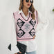 Skull Contrast V-Neck Sweater Vest