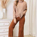 Woven Right Turtleneck Fringe Front Long Sleeve Sweater