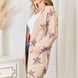 Double Take Star Pattern Open Front Longline Cardigan