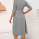 Plaid Collared Neck Midi Dress