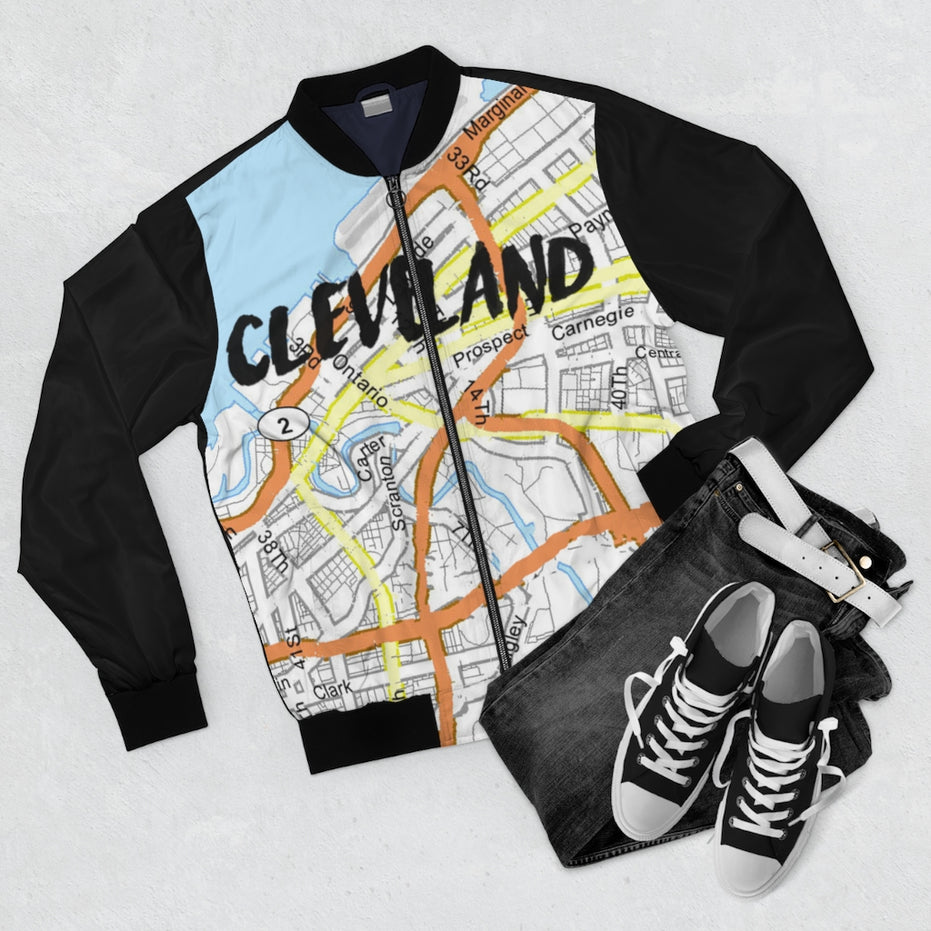 Cleveland Kimante Black AOP Bomber Jacket