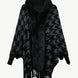 Houndstooth Fringe Hem Poncho
