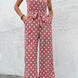 Polka Dot Grecian Wide Leg Jumpsuit