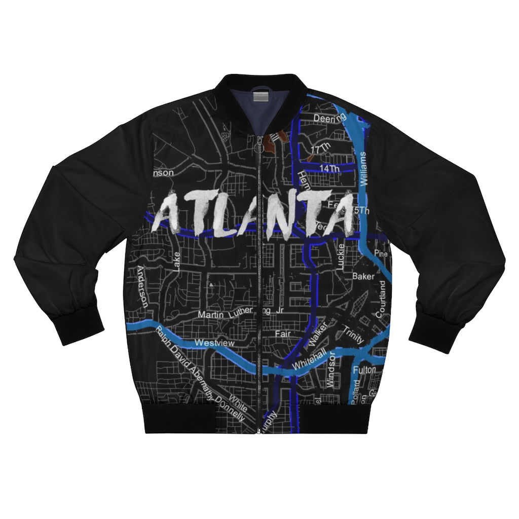 Atlanta Kimante All Black Black Sleeves AOP Bomber Jacket