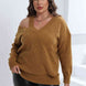 Plus Size Cutout V-Neck Sweater