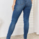 Judy Blue Full Size Mid Waist Distressed Slim Jeans