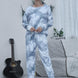 Tie-dye Round Neck Top and Drawstring Pants Lounge Set