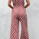 Polka Dot Grecian Wide Leg Jumpsuit