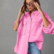Dropped Shoulder Raw Hem Jacket