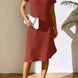 Ribbed Asymmetrical Neck Short Sleeve Dress