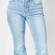 Judy Blue Full Size Mid Rise Raw Hem Slit Flare Jeans