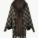 Houndstooth Fringe Hem Poncho