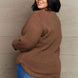 Zenana Breezy Days Plus Size High Low Waffle Knit Sweater