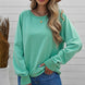 Round Neck Raglan Sleeve Exposed Seam Sweatshirt