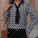 Printed Collared Neck Long Sleeve Shirt