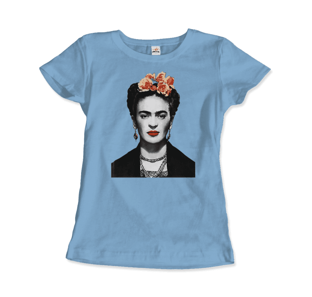 Frida Kahlo With Flowers Poster Artwork T-Shirt by Art-O-Rama