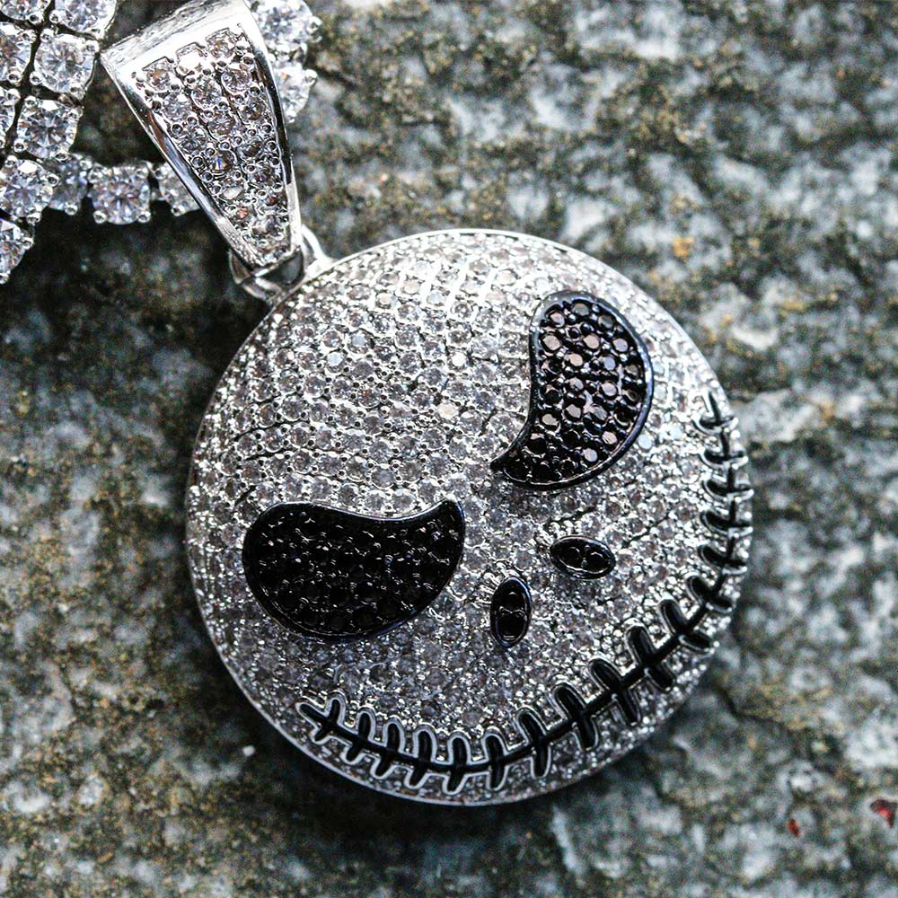 Iced Out Jack Skellington Pendant in White Gold by Bling Proud | Urban Jewelry Online Store