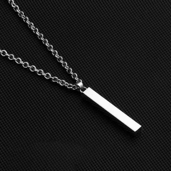 Stainless Steel Bar Necklace by Vintage Gentlemen