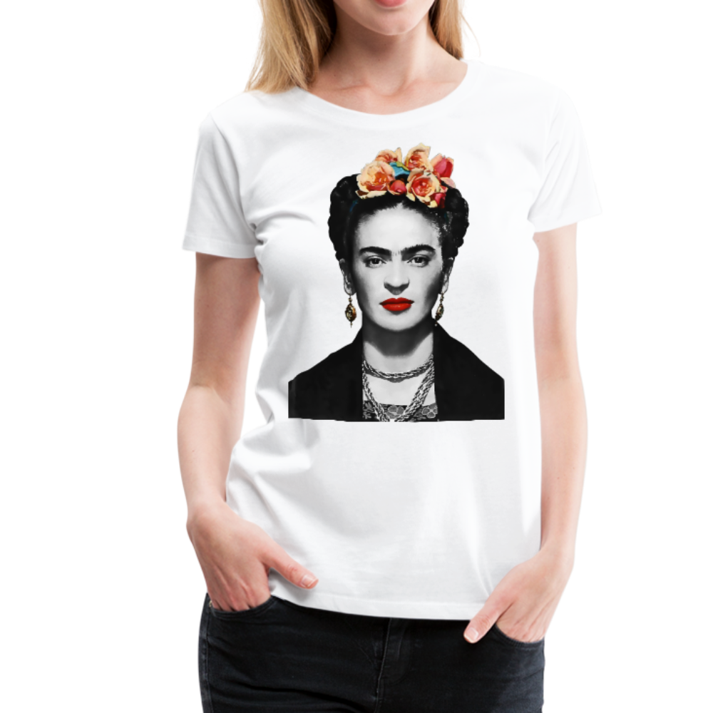 Frida Kahlo With Flowers Poster Artwork T-Shirt by Art-O-Rama