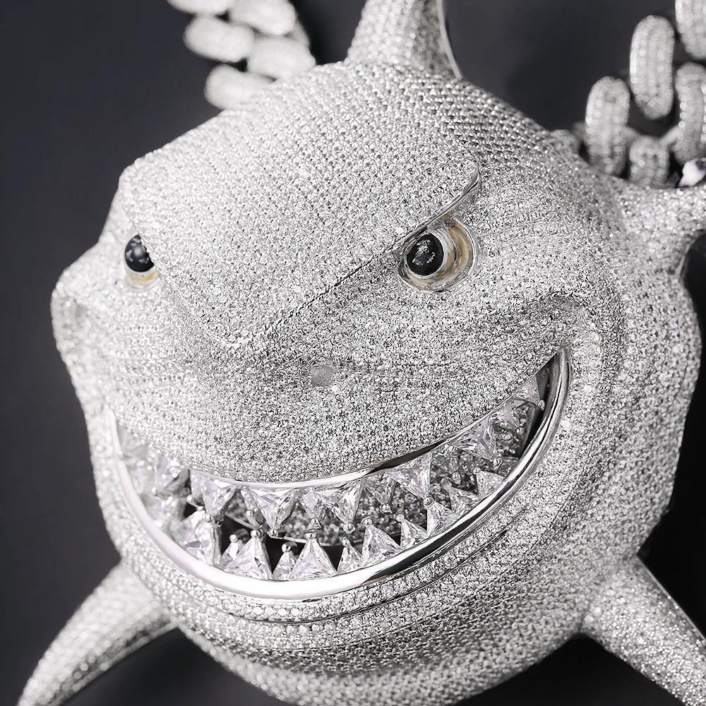 Tekashi 6ix9ine’s Iced Out Shark Pendant (Large Size 5 Inch Tall) by Bling Proud | Urban Jewelry Online Store