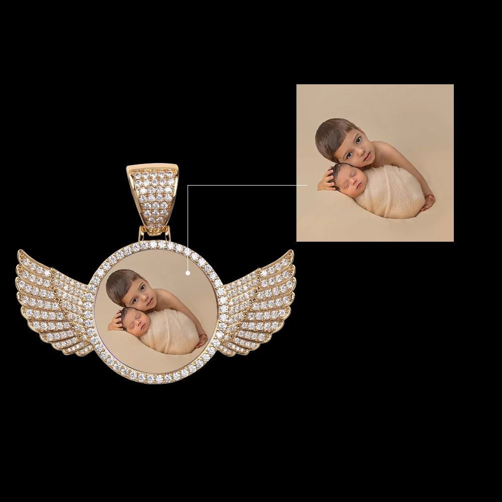 THE FLYING ANGEL® - Custom Round Photo Pendant by Bling Proud | Urban Jewelry Online Store