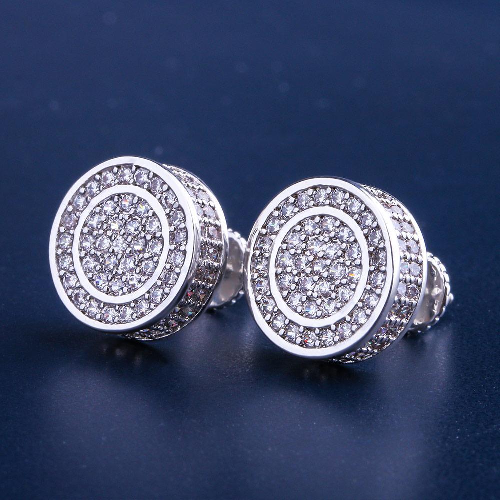 The Giant® - Iced Out 12mm Big Round Stud Earrings for Men by Bling Proud | Urban Jewelry Online Store