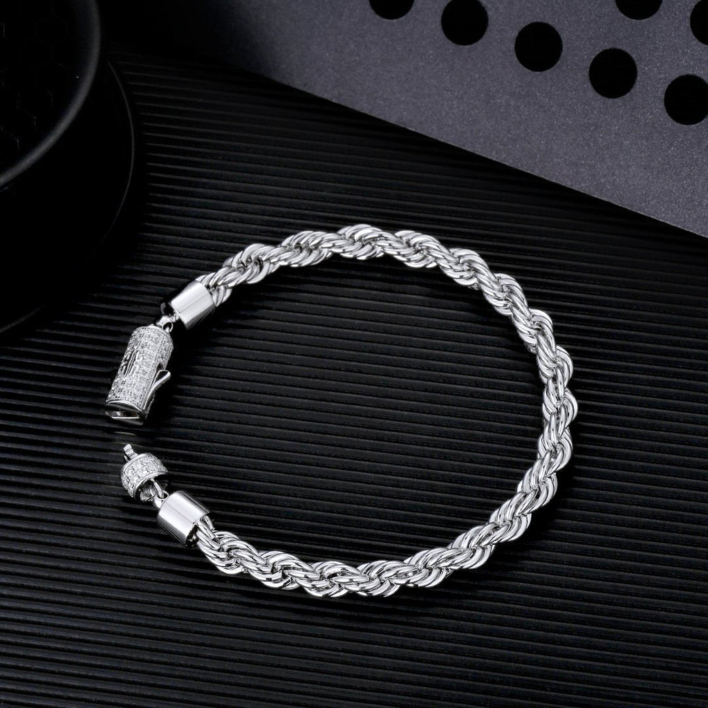 The Golden Age II® - 6mm Rope Bracelet With Iced Clasp by Bling Proud | Urban Jewelry Online Store