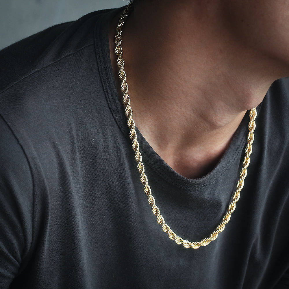 The Golden Age II® - 6mm Rope Chain With Iced Diamond Lock by Bling Proud | Urban Jewelry Online Store