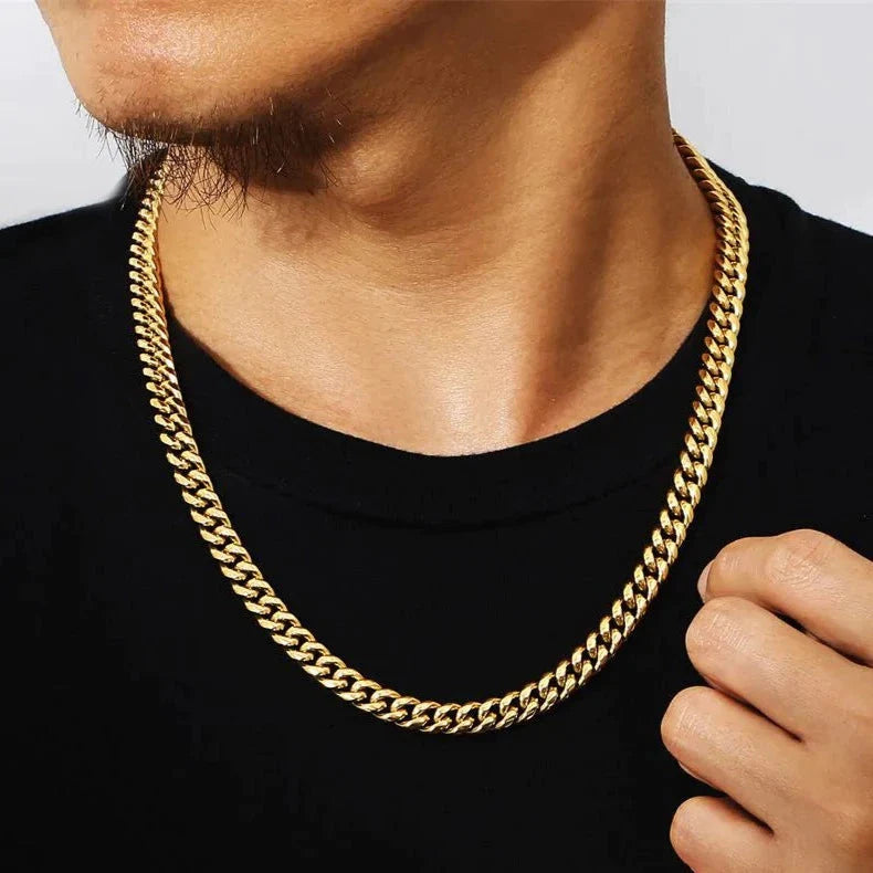 The Golden Age Ⅱ® - Cuban Link Chain 18K Gold (Push Button Clasp) by Bling Proud | Urban Jewelry Online Store