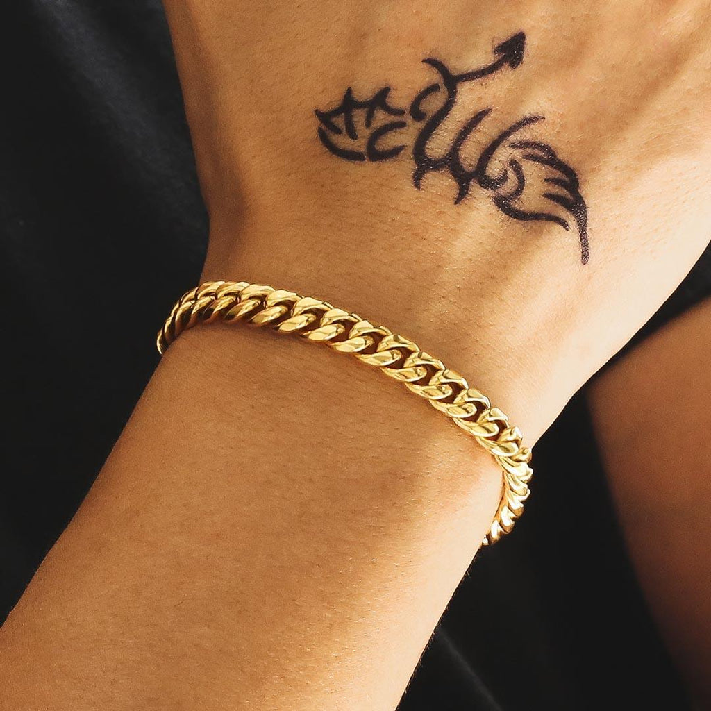 The Golden Age® - 8mm Miami Cuban Link Bracelet 18K Gold Plated by Bling Proud | Urban Jewelry Online Store