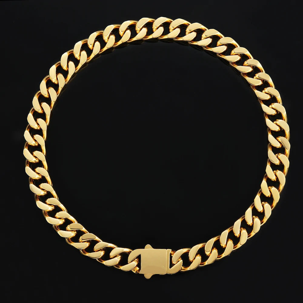 The Golden Time Ⅲ® - 14mm Curb Cuban Link Chain in 18K Gold by Bling Proud | Urban Jewelry Online Store