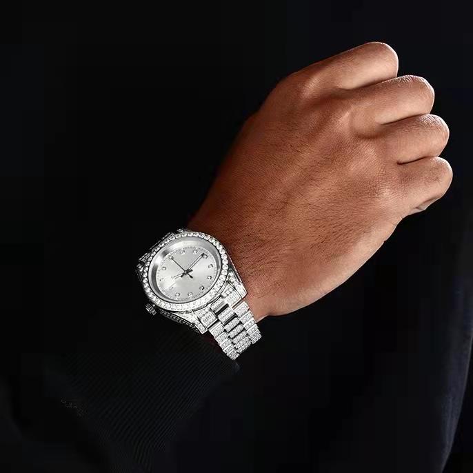 THE ICE CUBE® - Iced Out Diamond Presidential Watch in White Gold (White Dial) by Bling Proud | Urban Jewelry Online Store