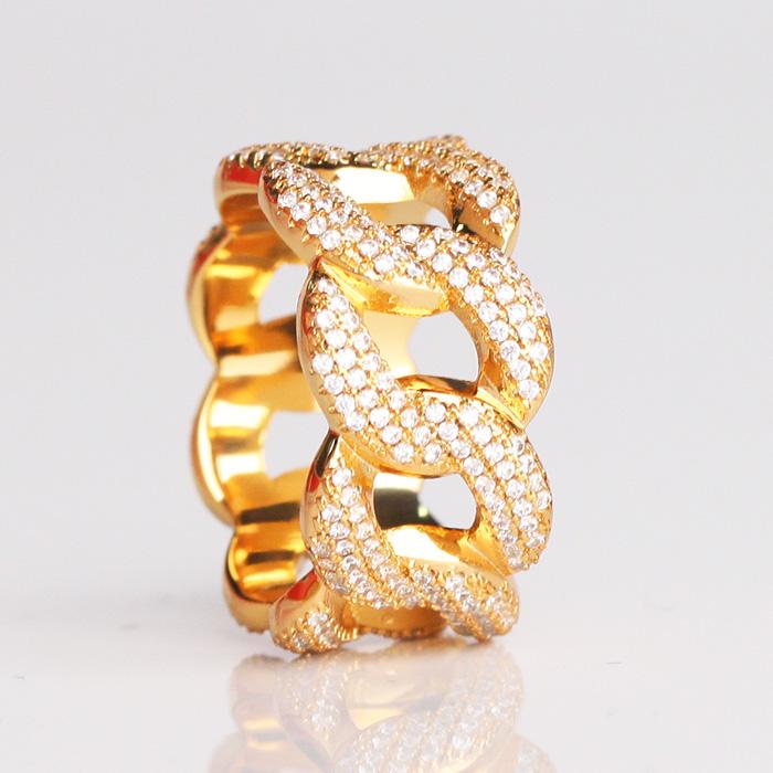 The Lord® - Iced Out Cuban Link Ring 18K Gold Plated by Bling Proud | Urban Jewelry Online Store