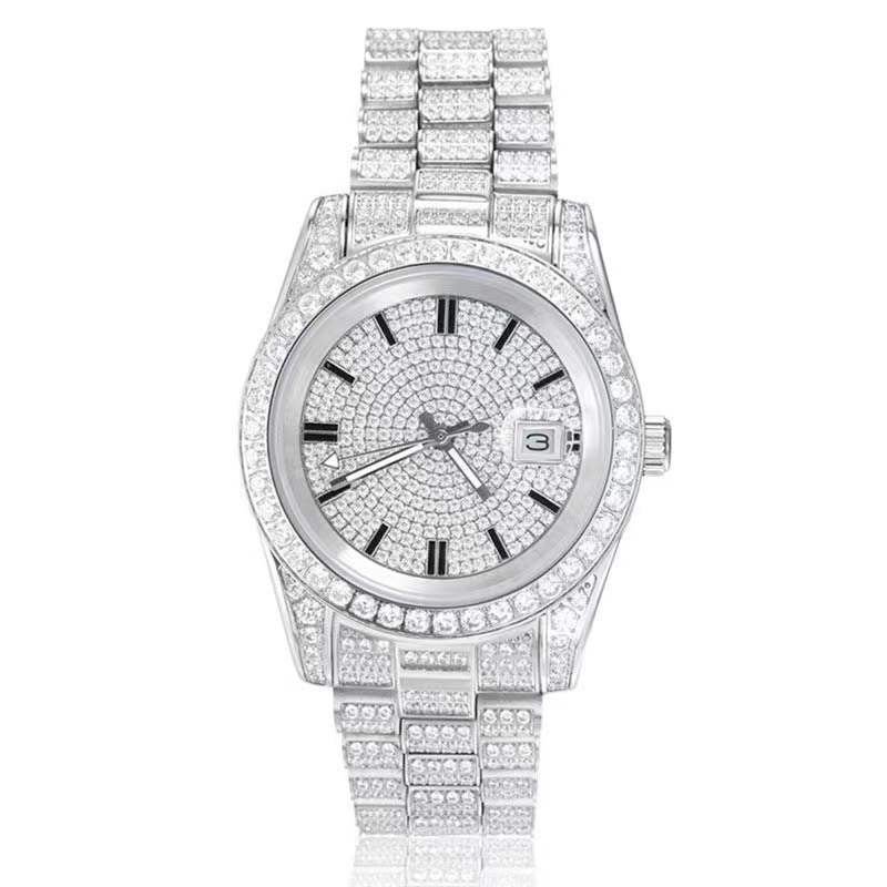 The President® - Fully Iced Out Presidential Diamond Watch in White Gold by Bling Proud | Urban Jewelry Online Store