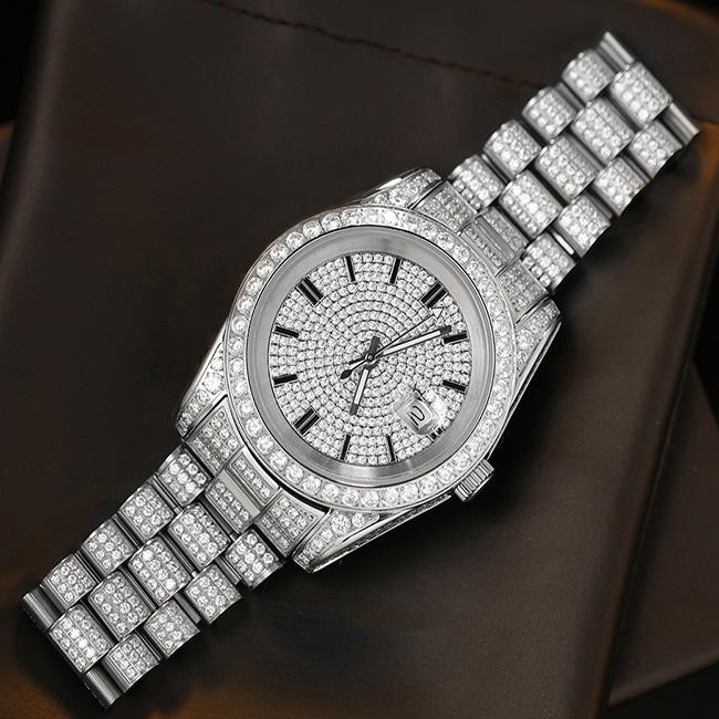 The President® - Fully Iced Out Presidential Diamond Watch in White Gold by Bling Proud | Urban Jewelry Online Store