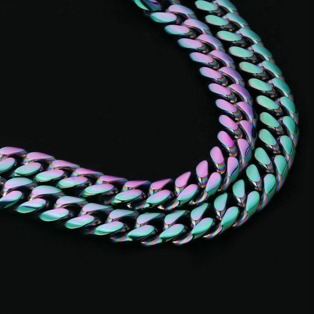 The Rainbow Bridge® - 10mm Rainbow Miami Cuban Link Chain by Bling Proud | Urban Jewelry Online Store