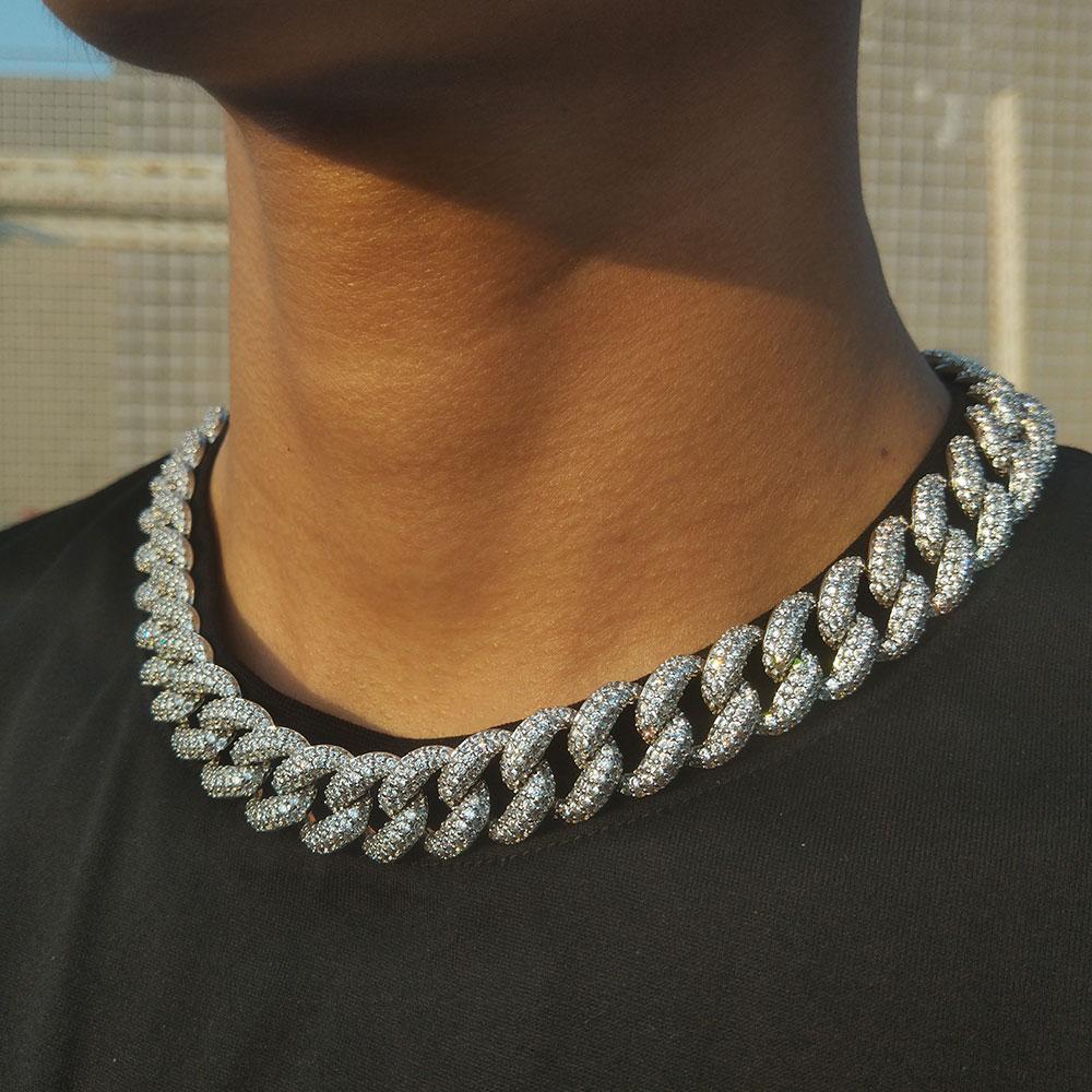 The Rising Bubble® - Iced Diamond 15mm Cuban Link Choker by Bling Proud | Urban Jewelry Online Store