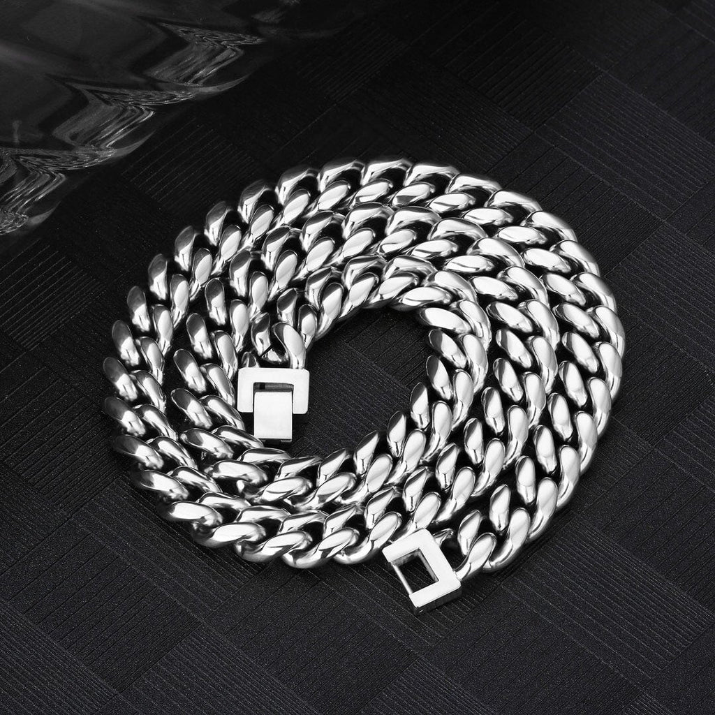 The Stormtrooper II® - 12mm Miami Cuban Link Chain White Gold Plated by Bling Proud | Urban Jewelry Online Store