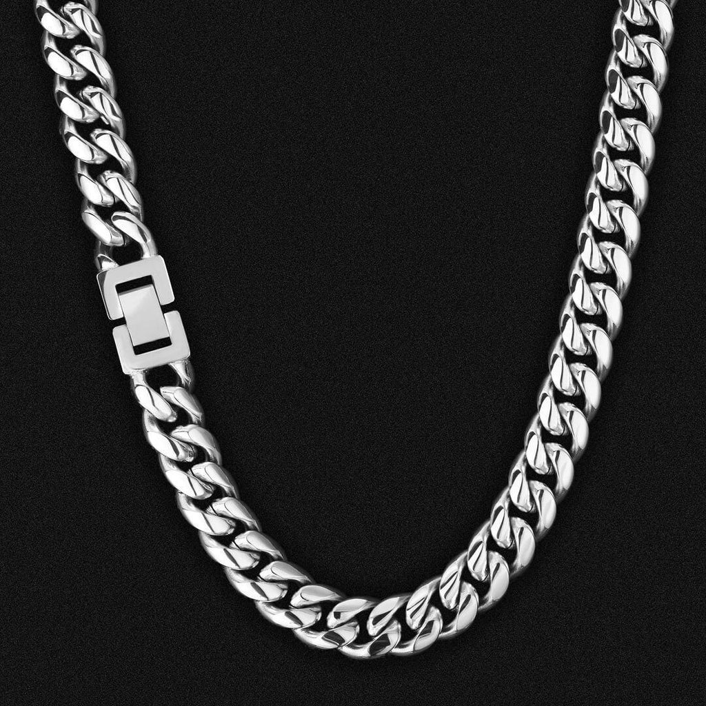 The Stormtrooper II® - 12mm Miami Cuban Link Chain White Gold Plated by Bling Proud | Urban Jewelry Online Store