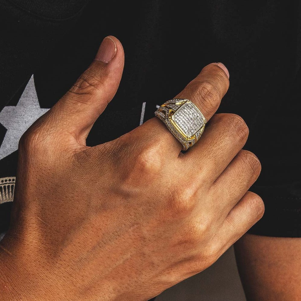 The Wealth® - Diamond CZ Mens Hip Hop Ring in 14K Gold by Bling Proud | Urban Jewelry Online Store